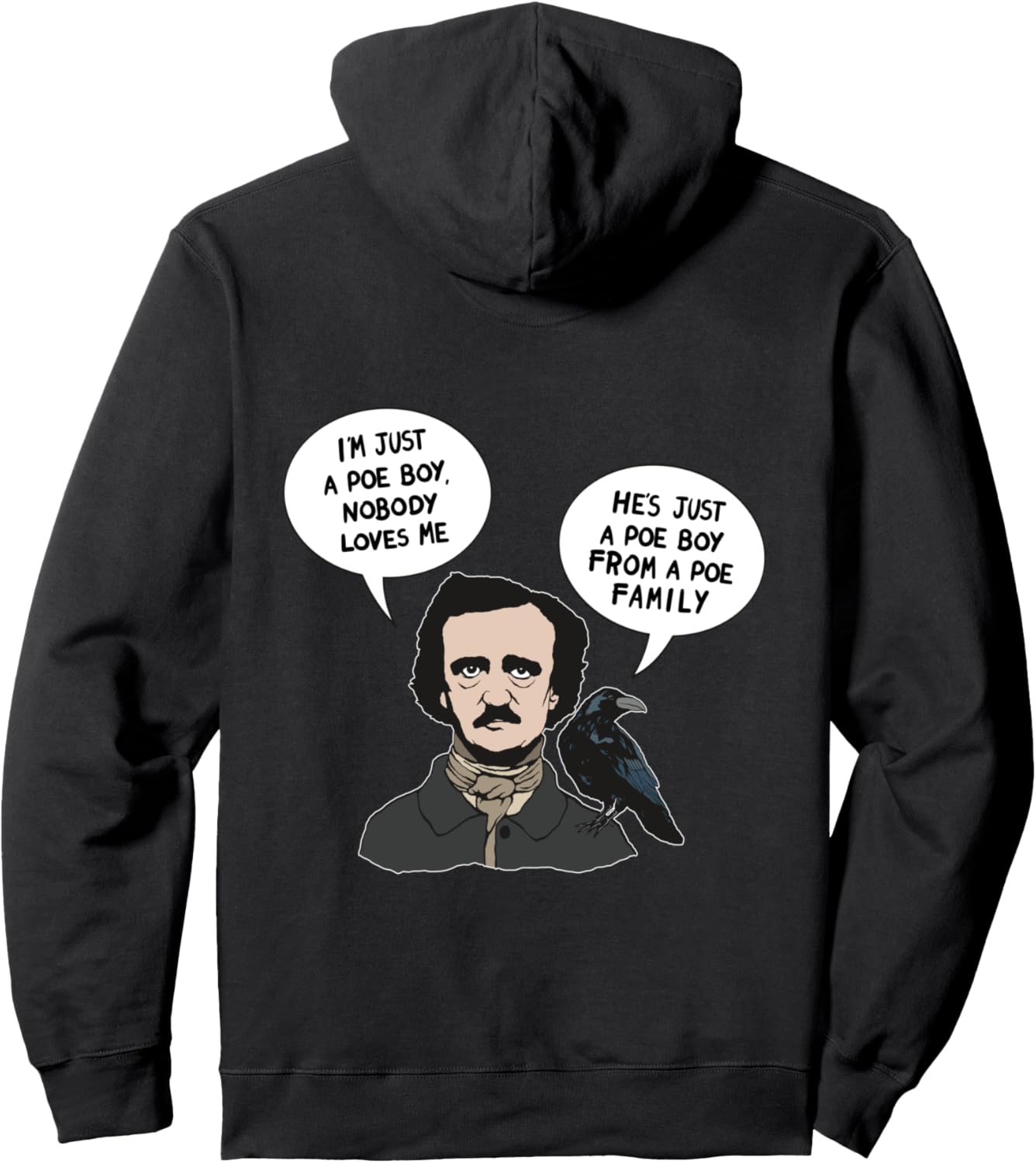 

Худи с надписью «Мальчик из семьи По» Аллана По, «Ворон», «Литература, книжный червь» Edgar Allan Poe Gifts, черный