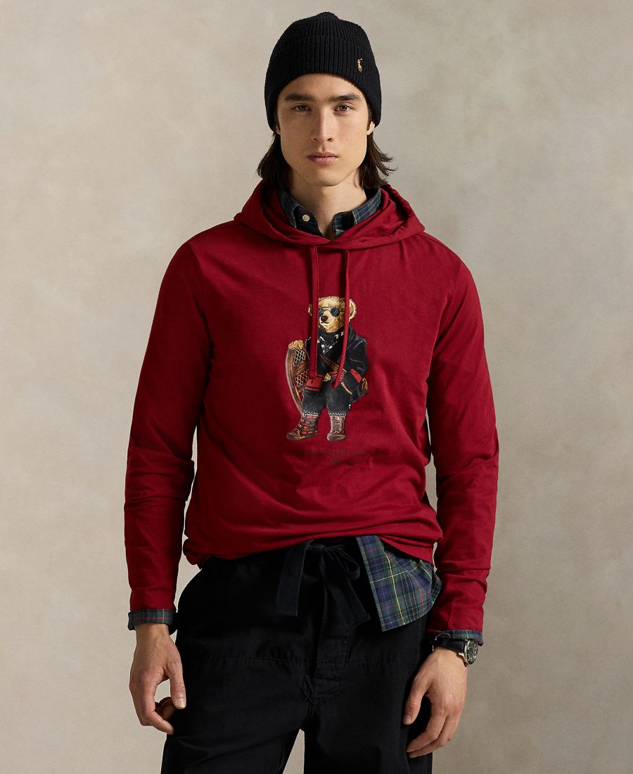 

Мужская футболка-поло с капюшоном "Медведь" Polo Ralph Lauren, Holiday Red Holiday Bear