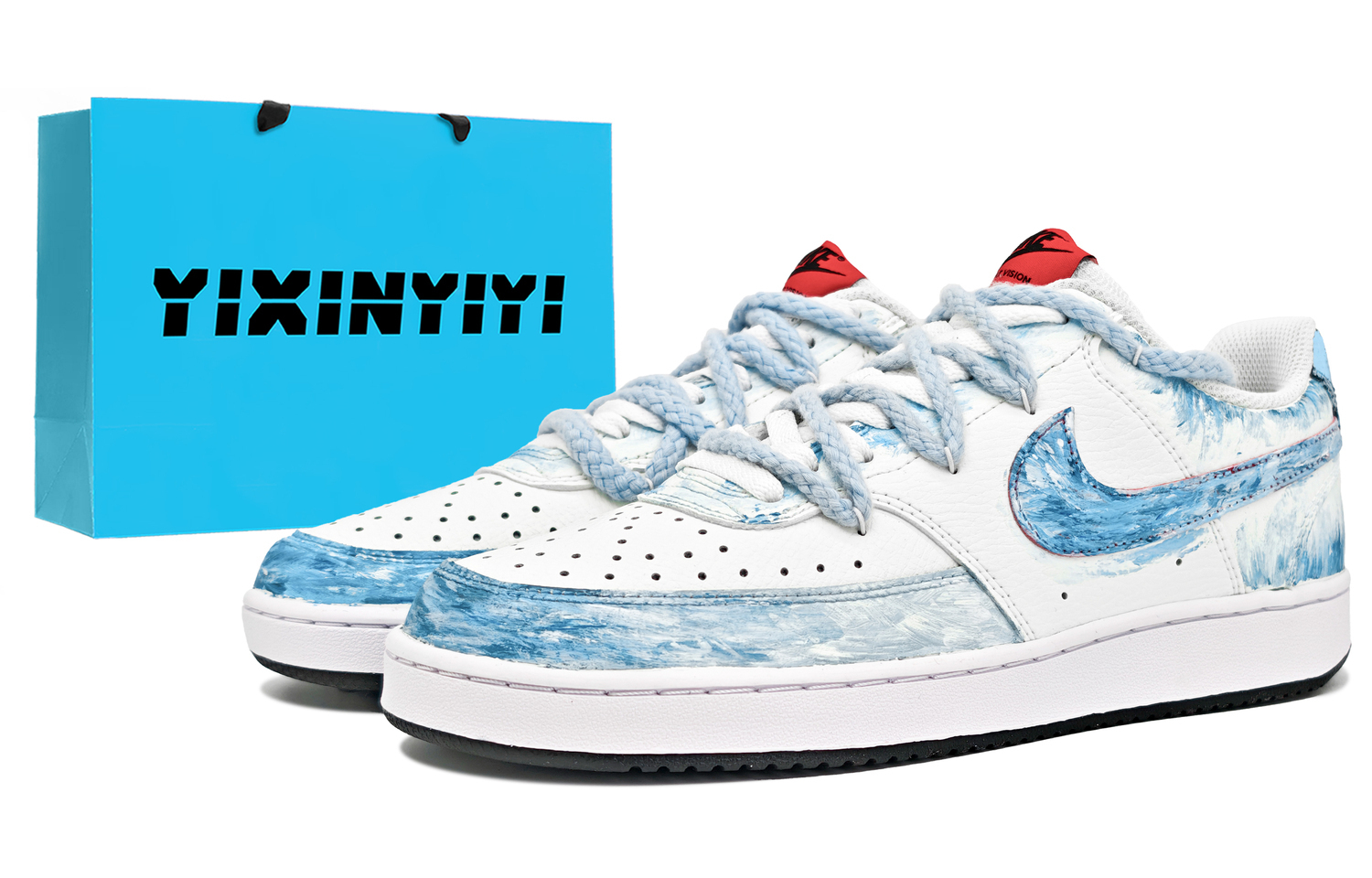 

Мужские низкие кроссовки для скейтбординга устойчивые к истиранию легкие нескользящие Nike, синий