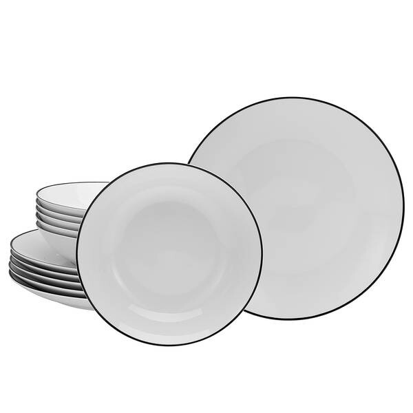 

Обеденный сервиз luna black line Creatable, белый