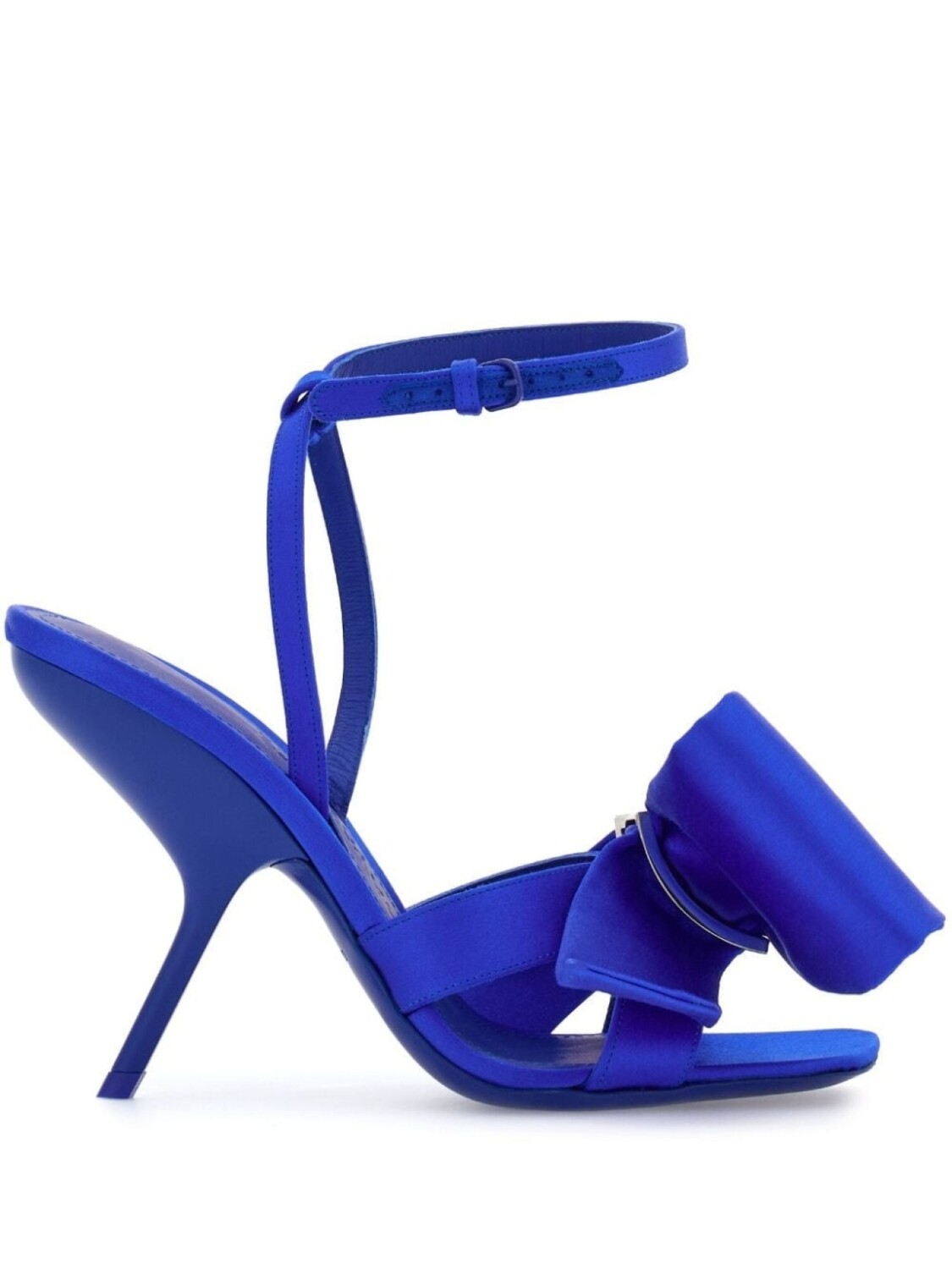 Ferragamo атласные босоножки с бантами, синий
