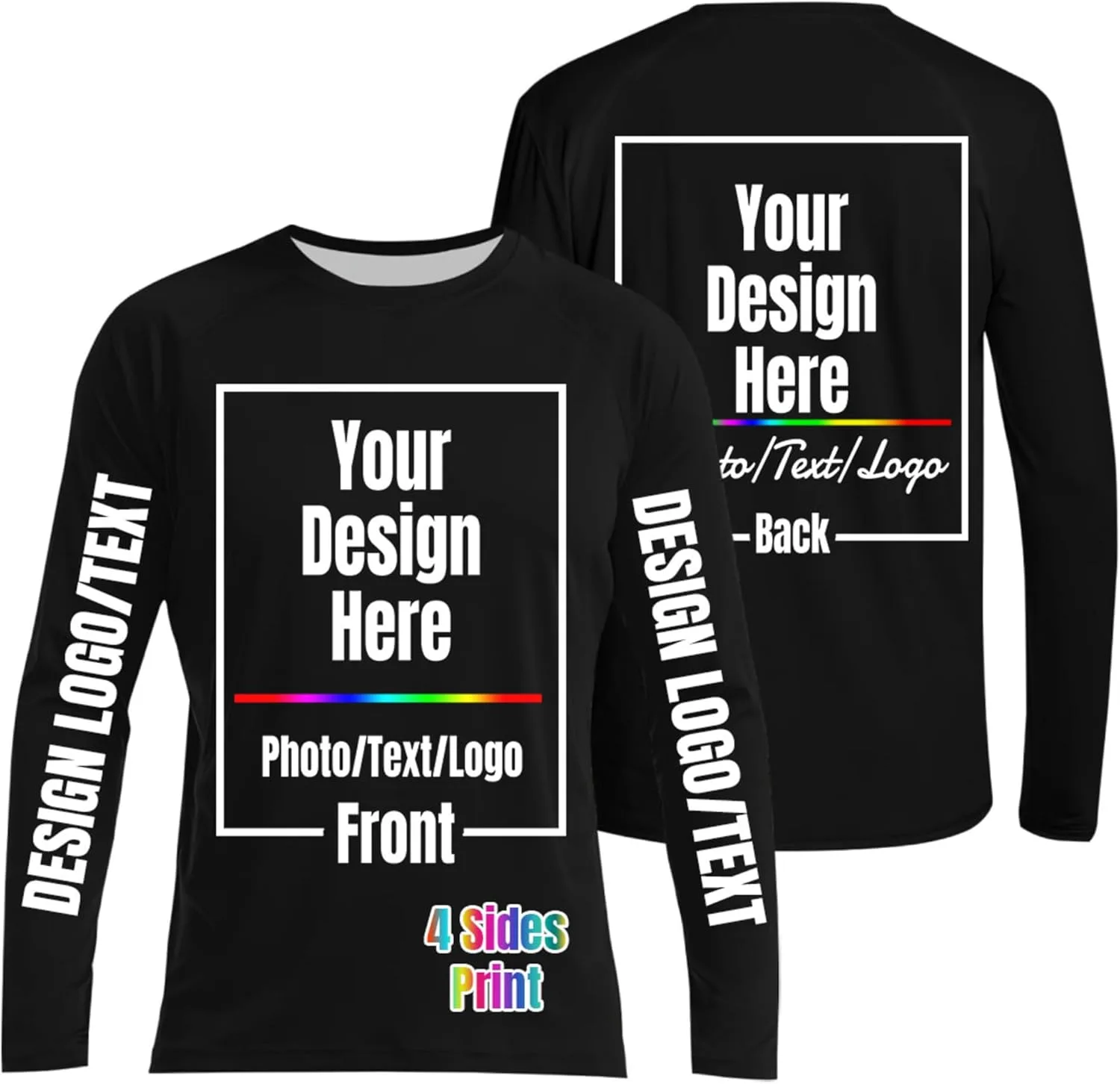 

Кастомная футболка с длинным рукавом с принтом