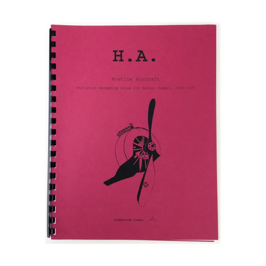 

Враждебные самолеты - Миниатюрные правила военного боя для воздушного боя, 1915-1920 гг. (1-е издание), Miniature Wargaming Rules (Goblintooth Enterprises)