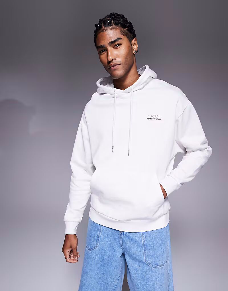 

Толстовка свободного кроя ASOS DESIGN с цветочным принтом белого цвета