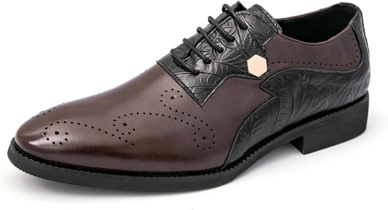 

Мужские стильные кожаные броги, классические туфли с крыльями, выполненные с высоким мастерством, идеально подходят для делового стиля Khwfjas, коричневый