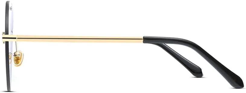 

Винтажные безободковые солнцезащитные очки из сплава для мужчин, солнцезащитные очки с градиентным переходом цвета для женщин, металлические овальные очки HDUBFY, 1