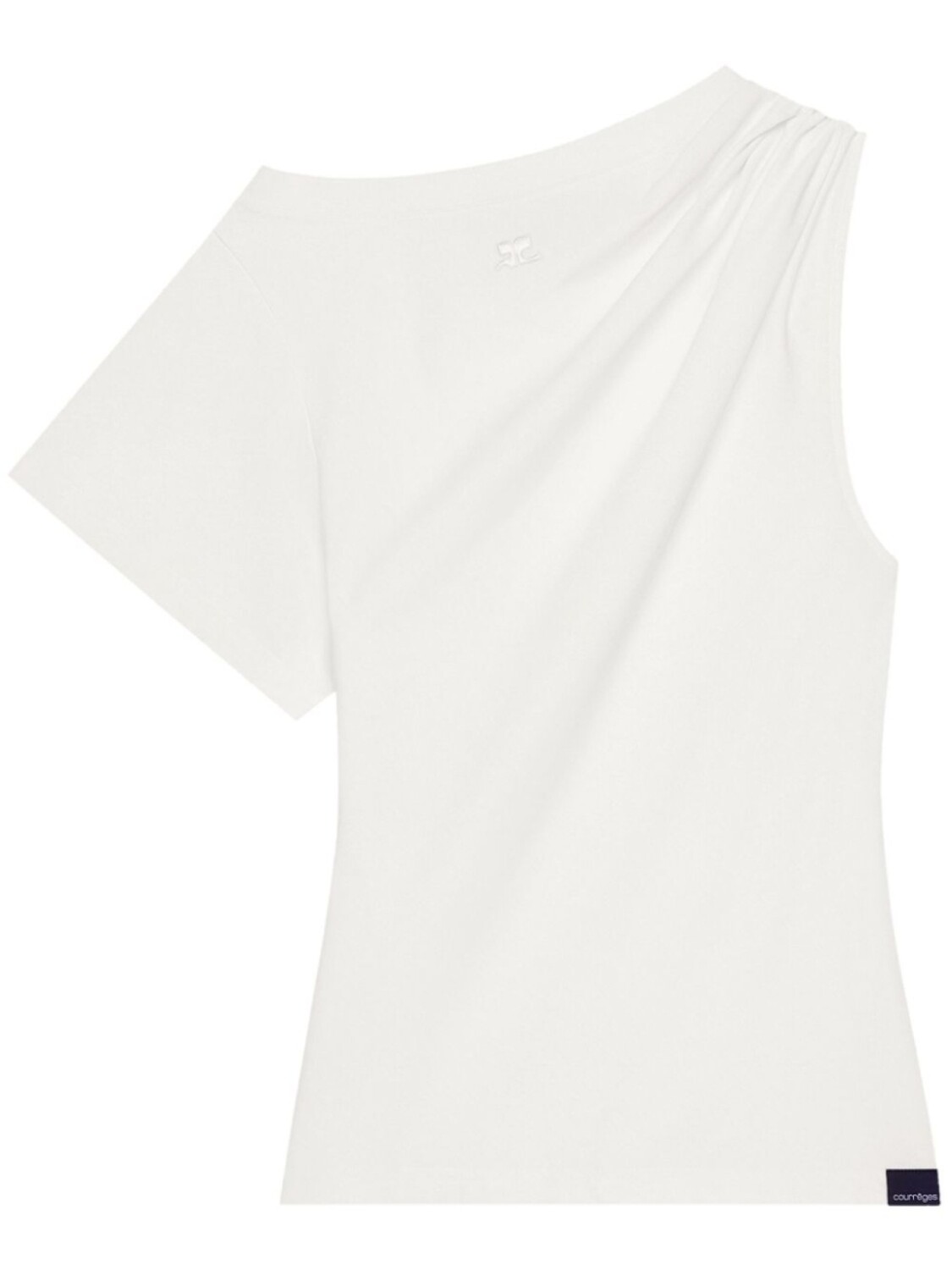 

Courrèges футболка асимметричного кроя, белый