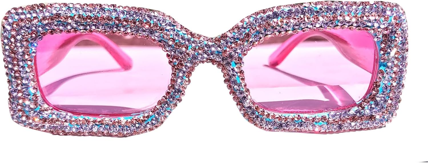 

Солнцезащитные очки Helena прямоугольной формы с бриллиантами для женщин, роскошные, со стразами, в стиле панк, модные квадратные очки с защитой от УФ-излучения UV400, Pink