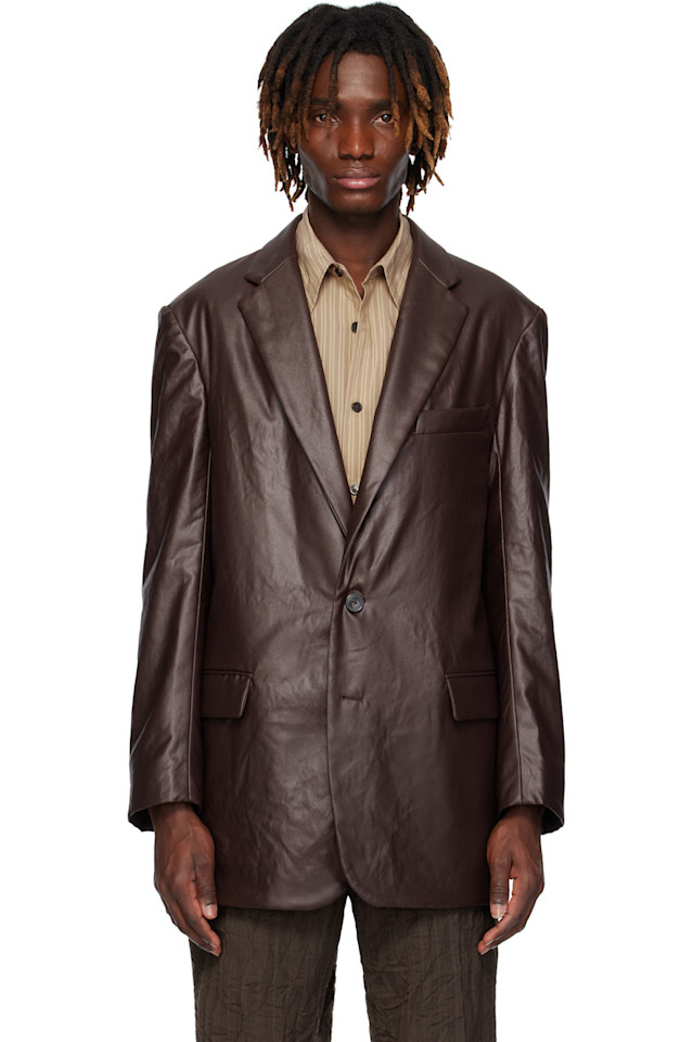 

Пиджак с покрытием Dries Van Noten, цвет rust