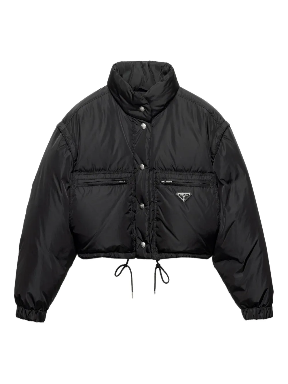 

Укороченный пуховик с кольцом Prada, черный