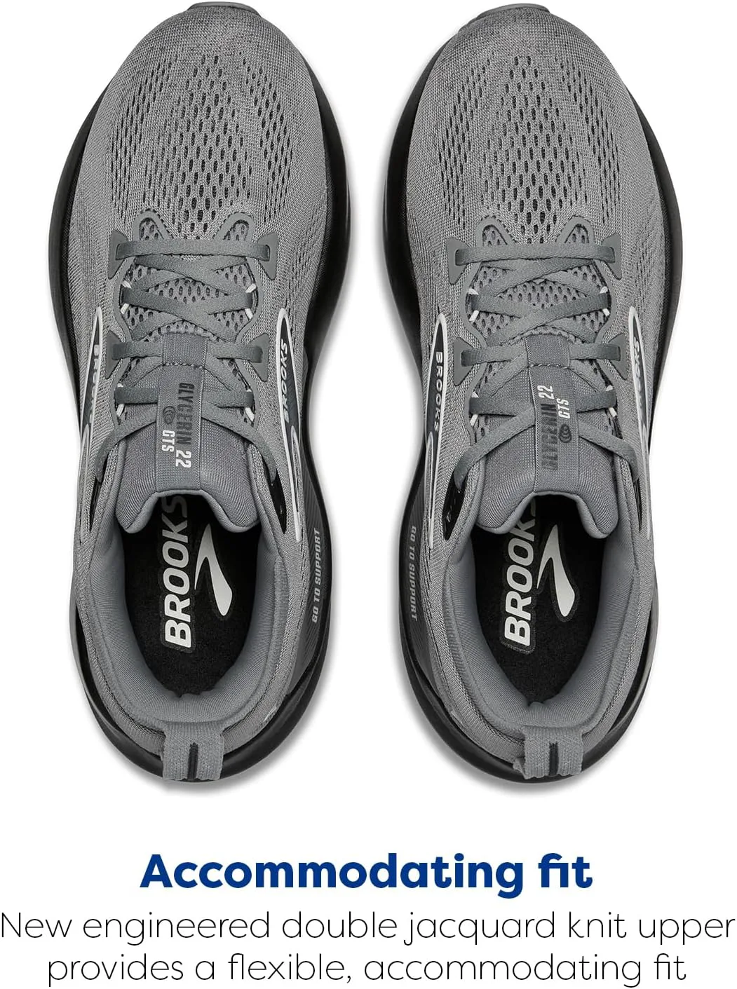 Мужские беговые кроссовки Brooks Glycerin GTS 22 с поддержкой, серый — фото 4