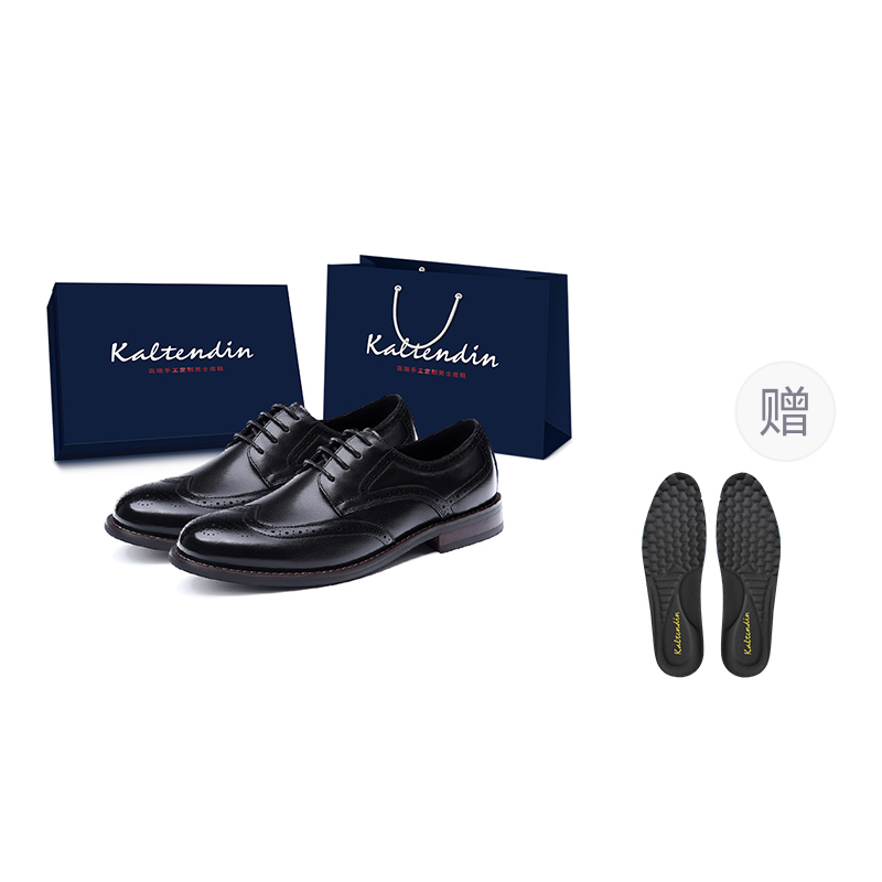 

Kaltendin Повседневные кожаные туфли мужские низкие черные, цвет Black[Box Included]