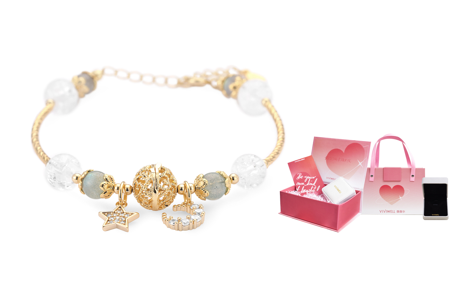 

Нишевый дизайнерский браслет для женщин VIVIWELL, розовый