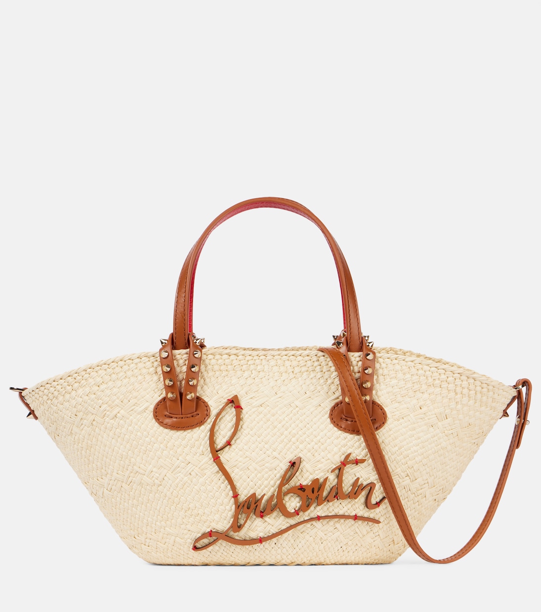

Кабата Мини плетеная сумка-корзинка из рафии Christian Louboutin, Natural