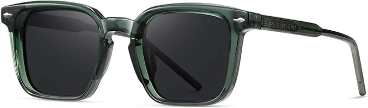 

Мужские солнцезащитные очки класса люкс в стиле ретро, ​​женские в стиле панк с прозрачными линзами и заклепками, защита от ультрафиолета UV400 TVTBBVV, Green Grey