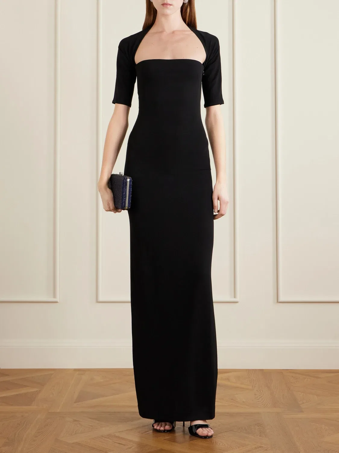 Тонкий клатч Slim Slide, украшенный кристаллами, серебристого цвета JUDITH LEIBER COUTURE, синий — фото 3
