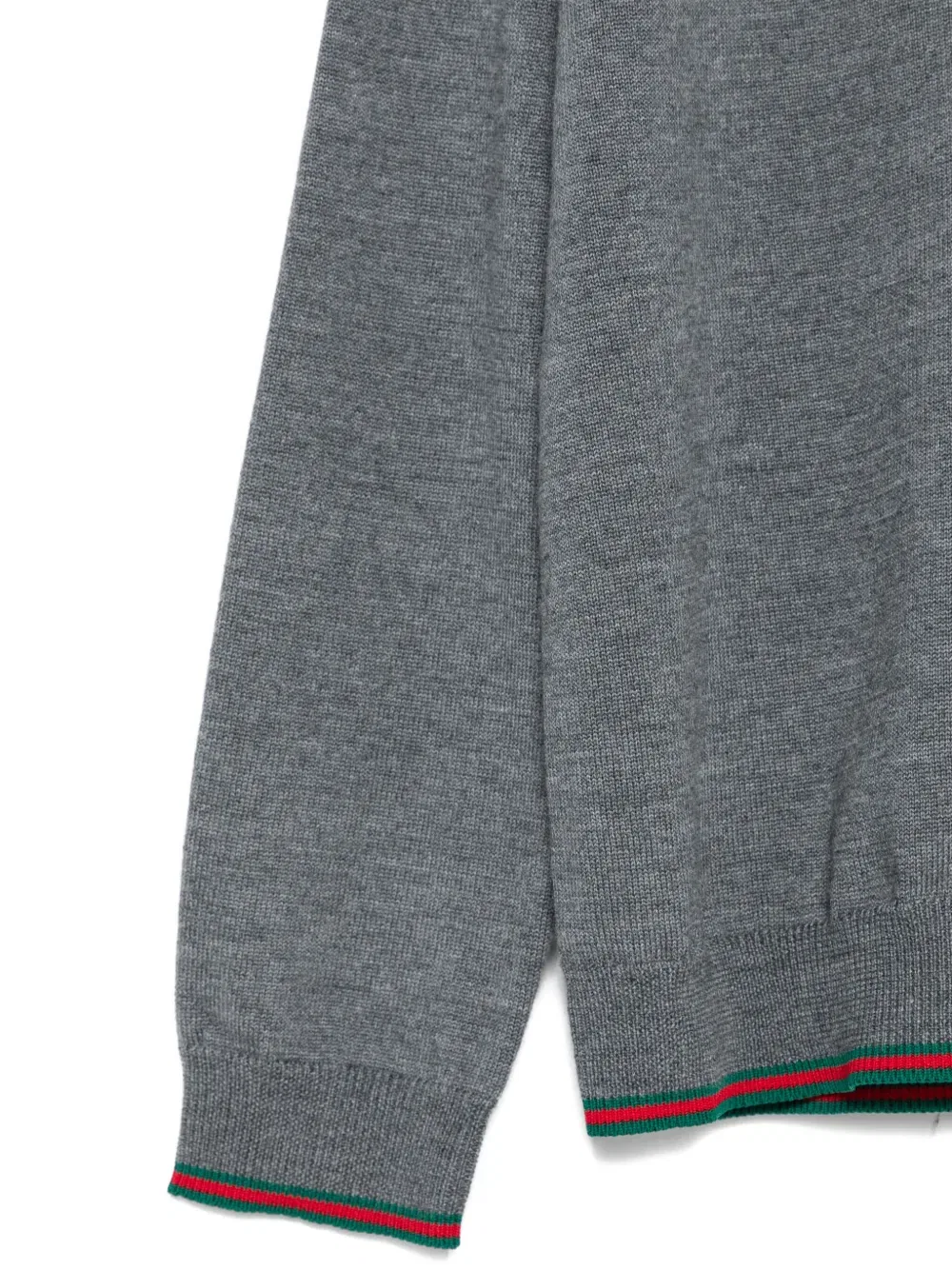 Кардиган с ребристой отделкой и пуговицами Gucci Kids, серый — фото 3
