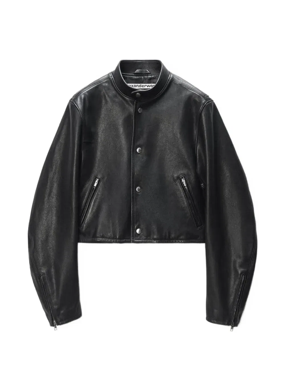 Кожаная куртка на пуговицах Alexander Wang, черный