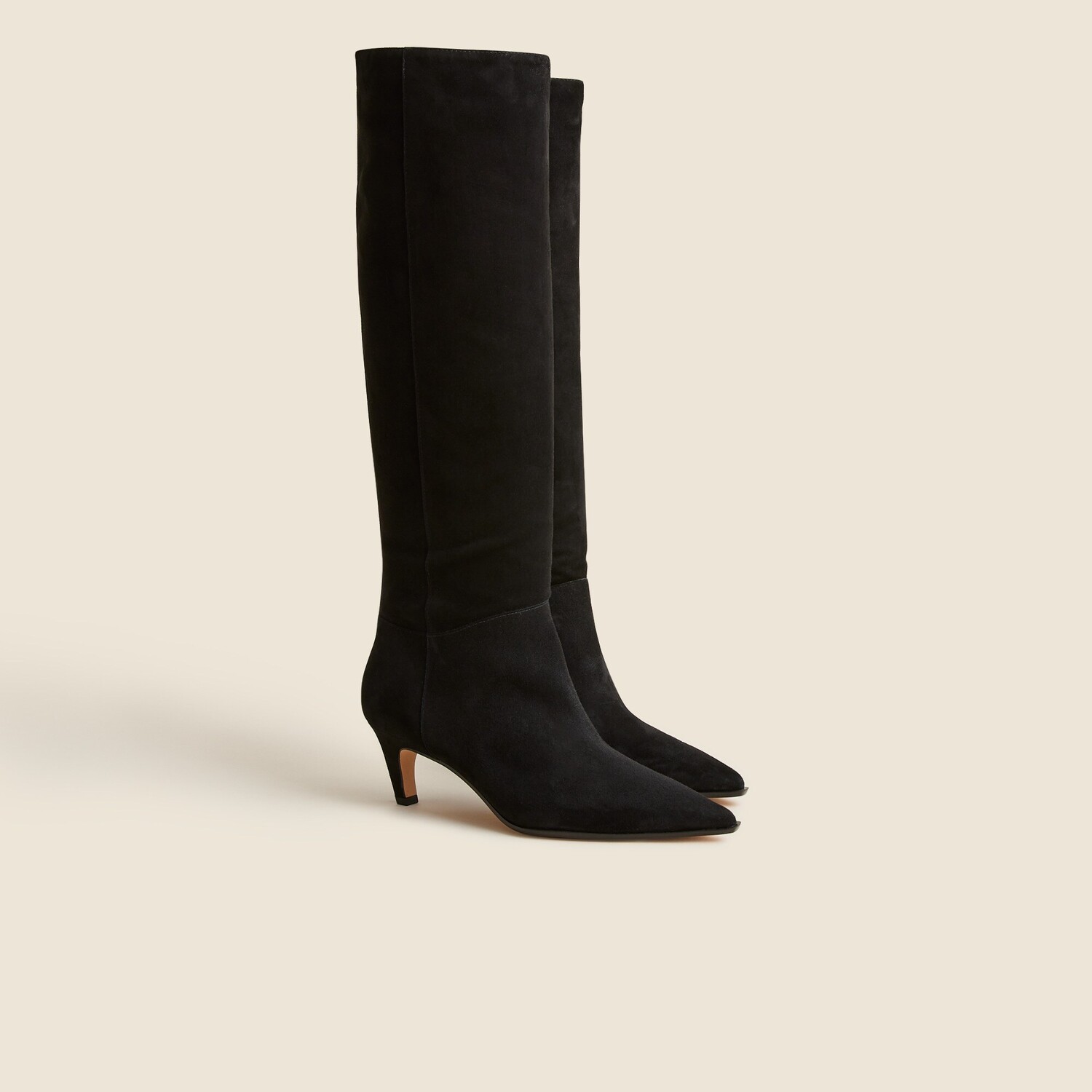 

Новые высокие сапоги Stevie из замши без застежек J.Crew, черный