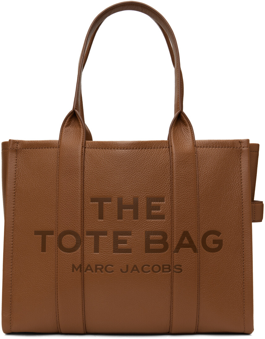 

Коричневая кожаная большая сумка-тоут Marc Jacobs, Коричневый, Коричневая кожаная большая сумка-тоут Marc Jacobs