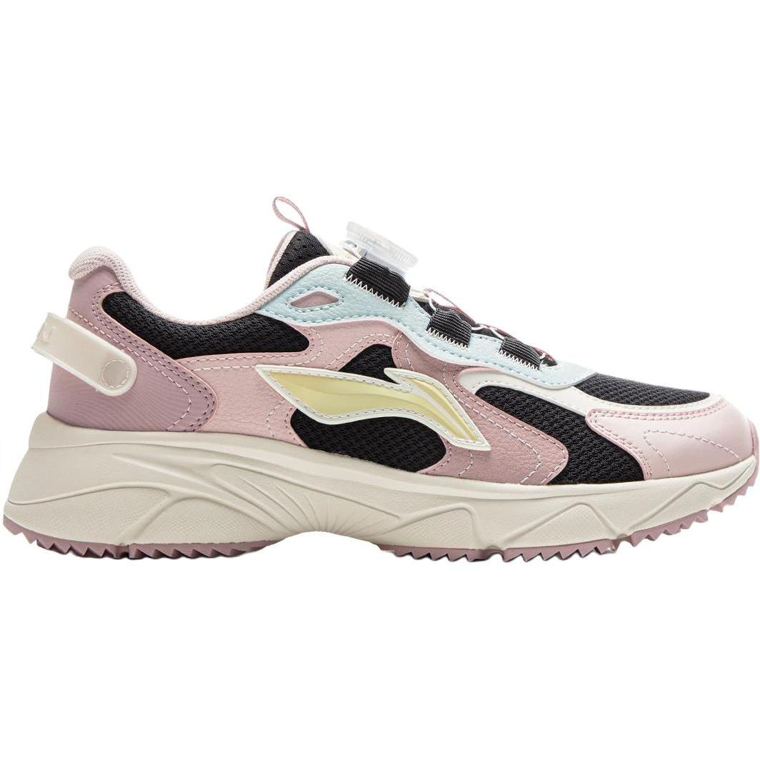 Li-Ning YOUNG синтетическая кожа, текстиль, устойчивые к истиранию, дышащие низкие детские повседневные кроссовки Pink Kids' — фото 3