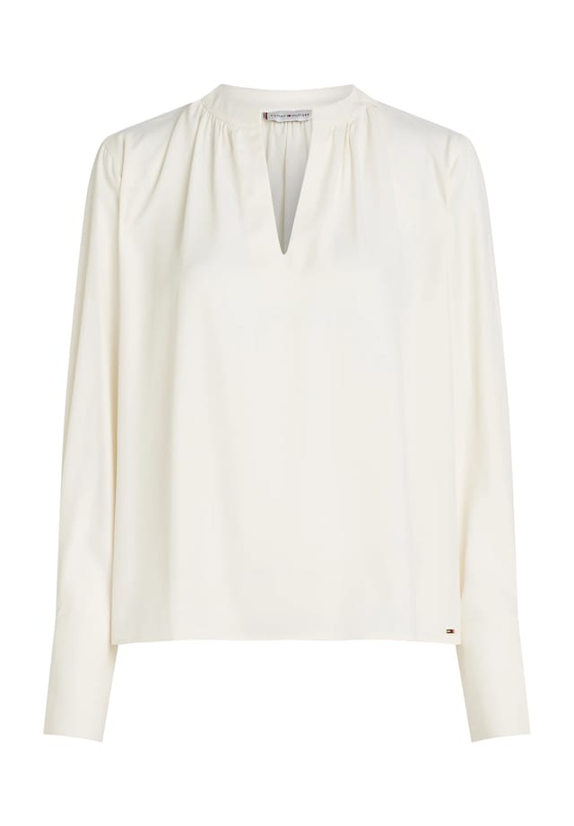 

Блузка-Рубашка из вискозы с разрезом на горловине Tommy Hilfiger, цвет z00 ivory petal