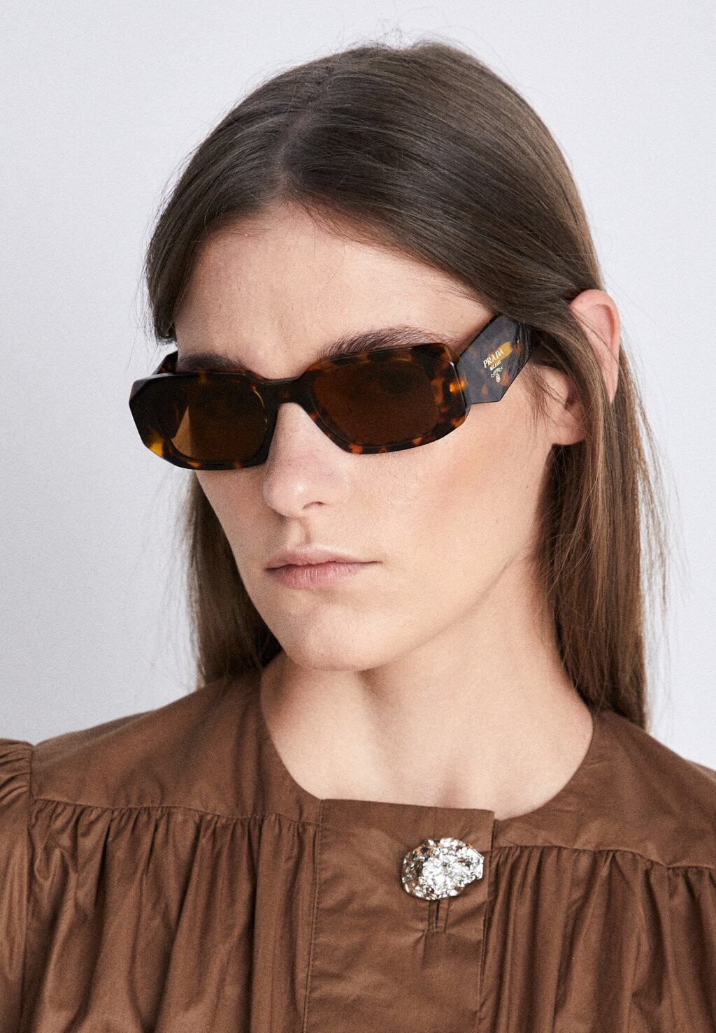 

Солнцезащитные очки Symbole Prada, цвет honey tortoise