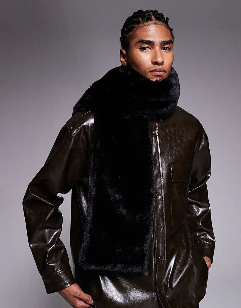 

Шарф из искусственного меха ASOS DESIGN черного цвета