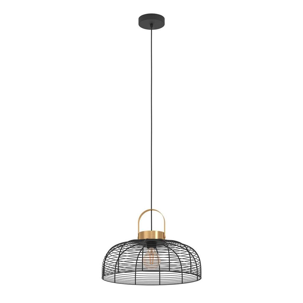 

Подвесной светильник ROUNDHAM стальной черный, матовая латунь E27 1X40W В: 110см Ø45см с диммированием EGLO, белый