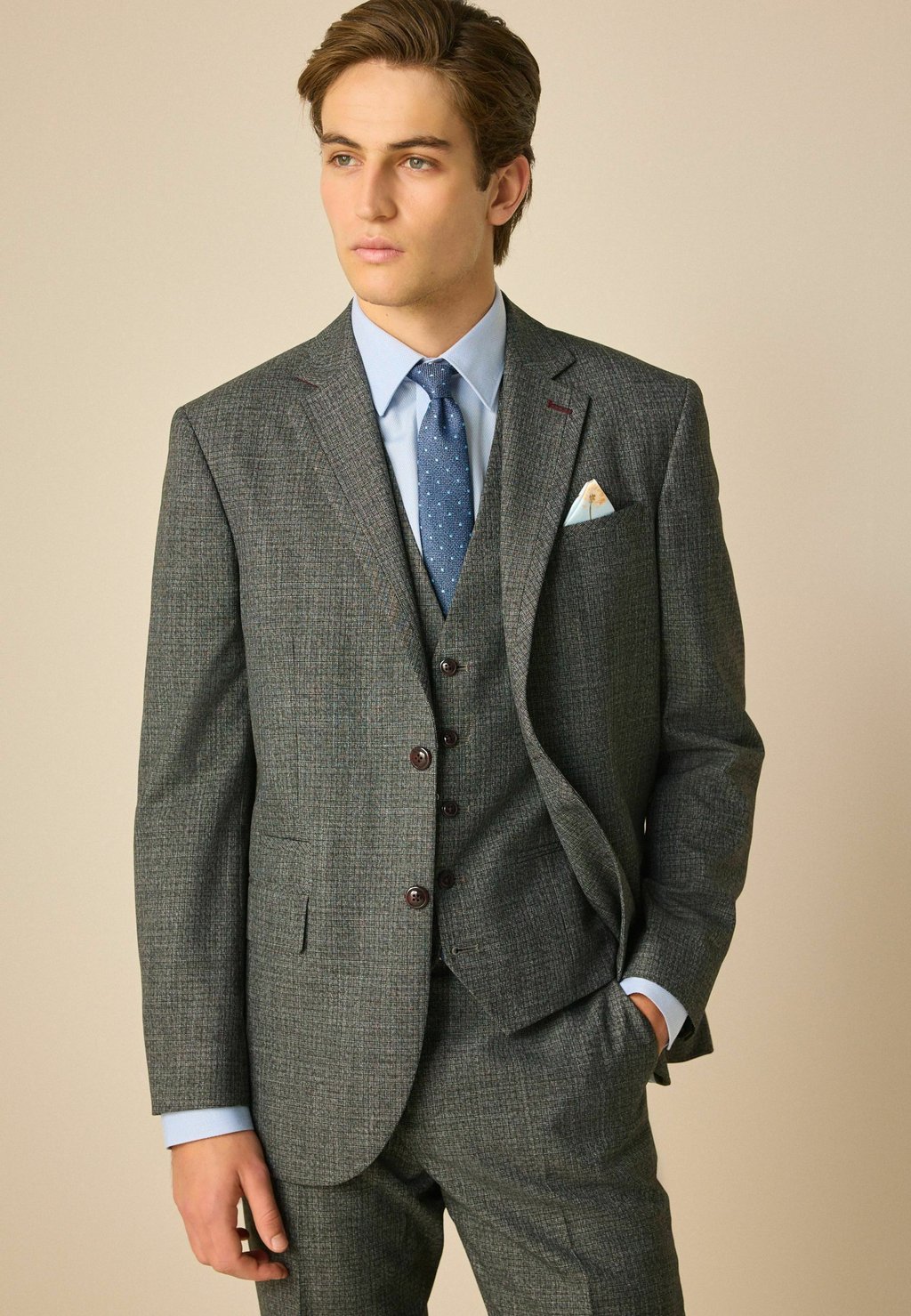 

Куртка REGULAR FIT TRIMMED TEXTURED elegante Next, серый