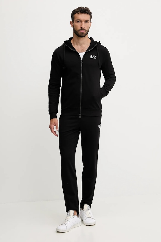 

Хлопковый спортивный костюм Ea7 Emporio Armani, черный