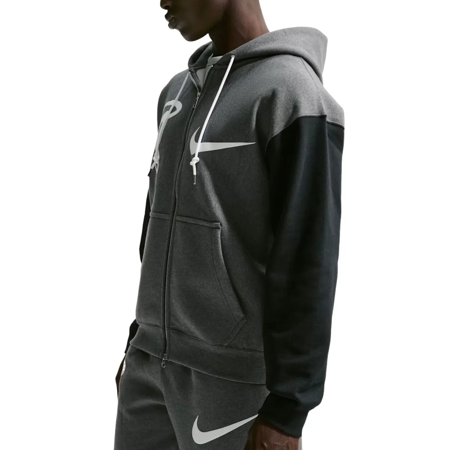 Худи Nike Solo Swoosh x Syna Fleece Full-Zip Hoodie 'Grey' — фото 2