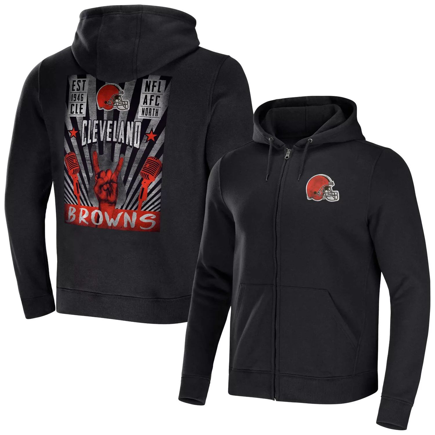 

Мужская толстовка с молнией во всю длину NFL x Darius Rucker Collection от Fanatics Black Cleveland Browns Rocker