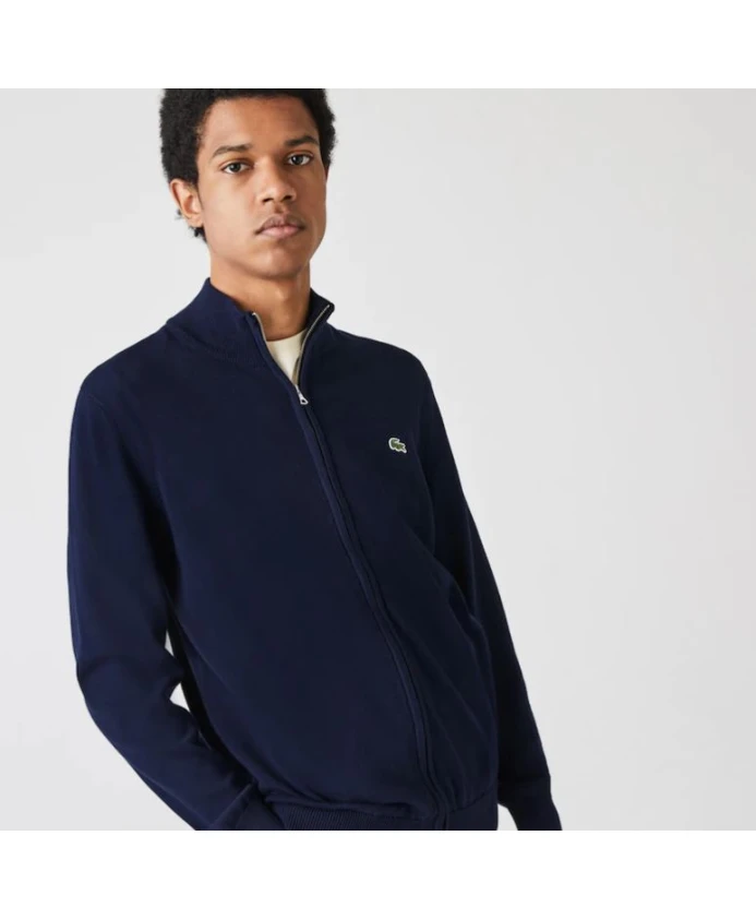Коллекция синих свитеров, худи на молнии Lacoste, синий — фото 2
