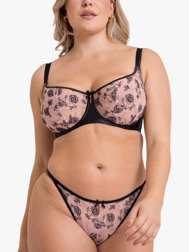 

Трусики танга с переплетением Curvy Kate, Black/Blush