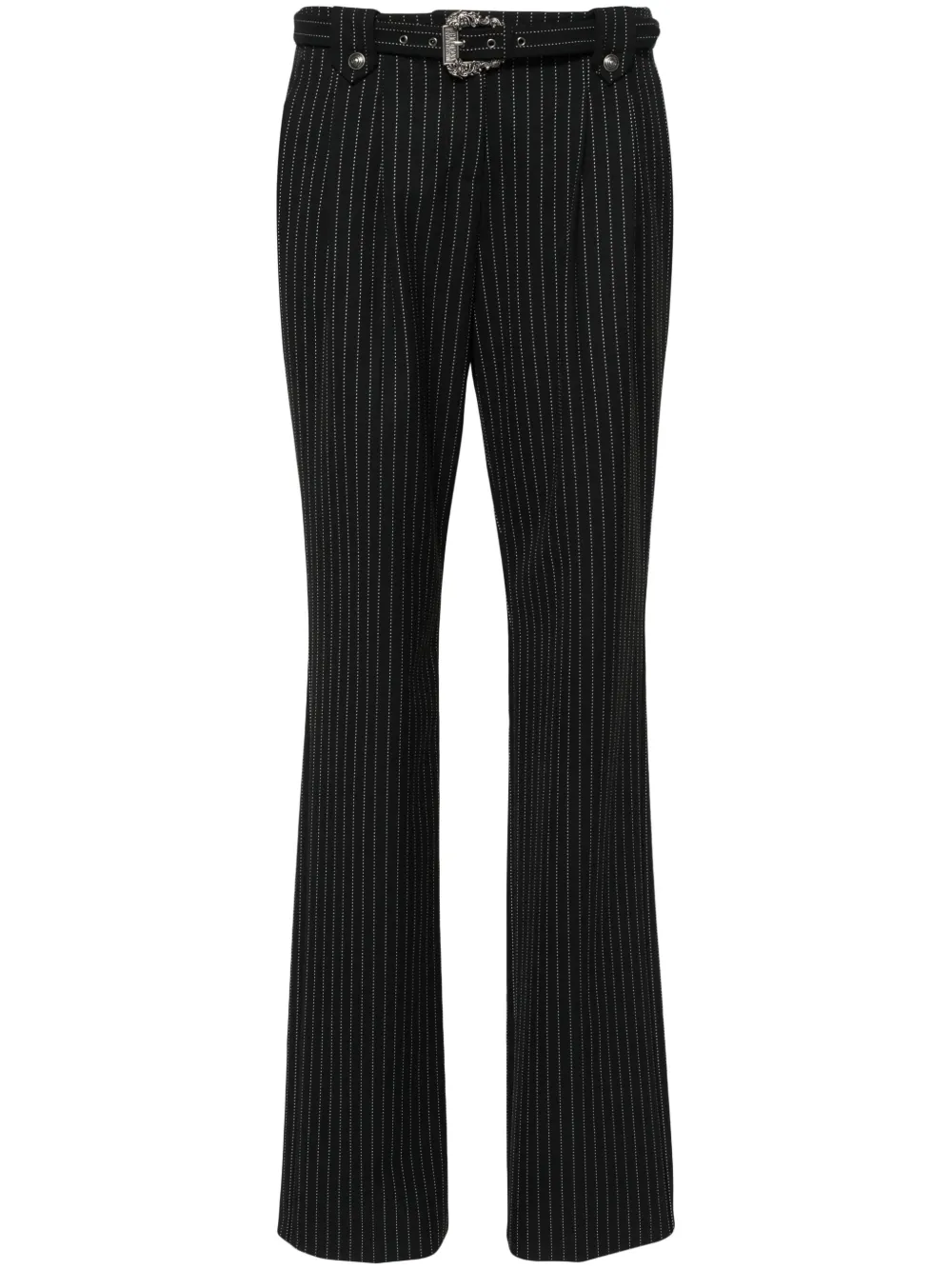

Прямые брюки в тонкую полоску Versace Jeans Couture, черный