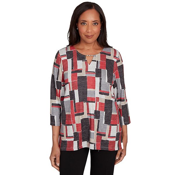 

Топ с цветными вставками и бисерной отделкой Alfred Dunner