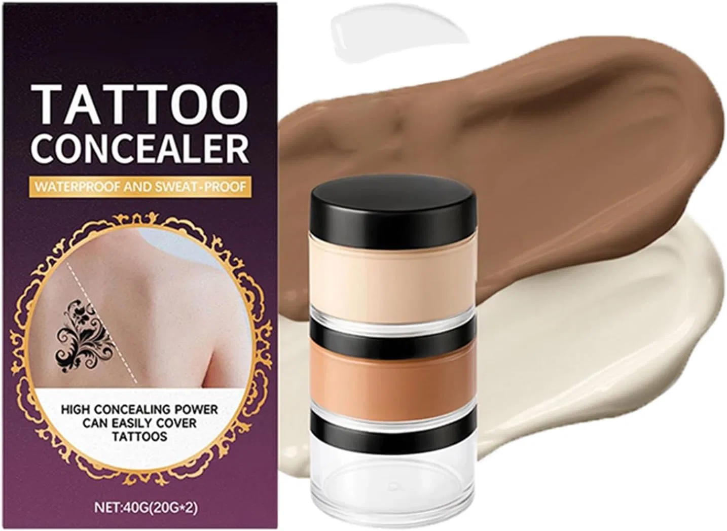 Крем-консилер для тела Invisible Foundation Cream, waterproof, 2 оттенка по 20 г