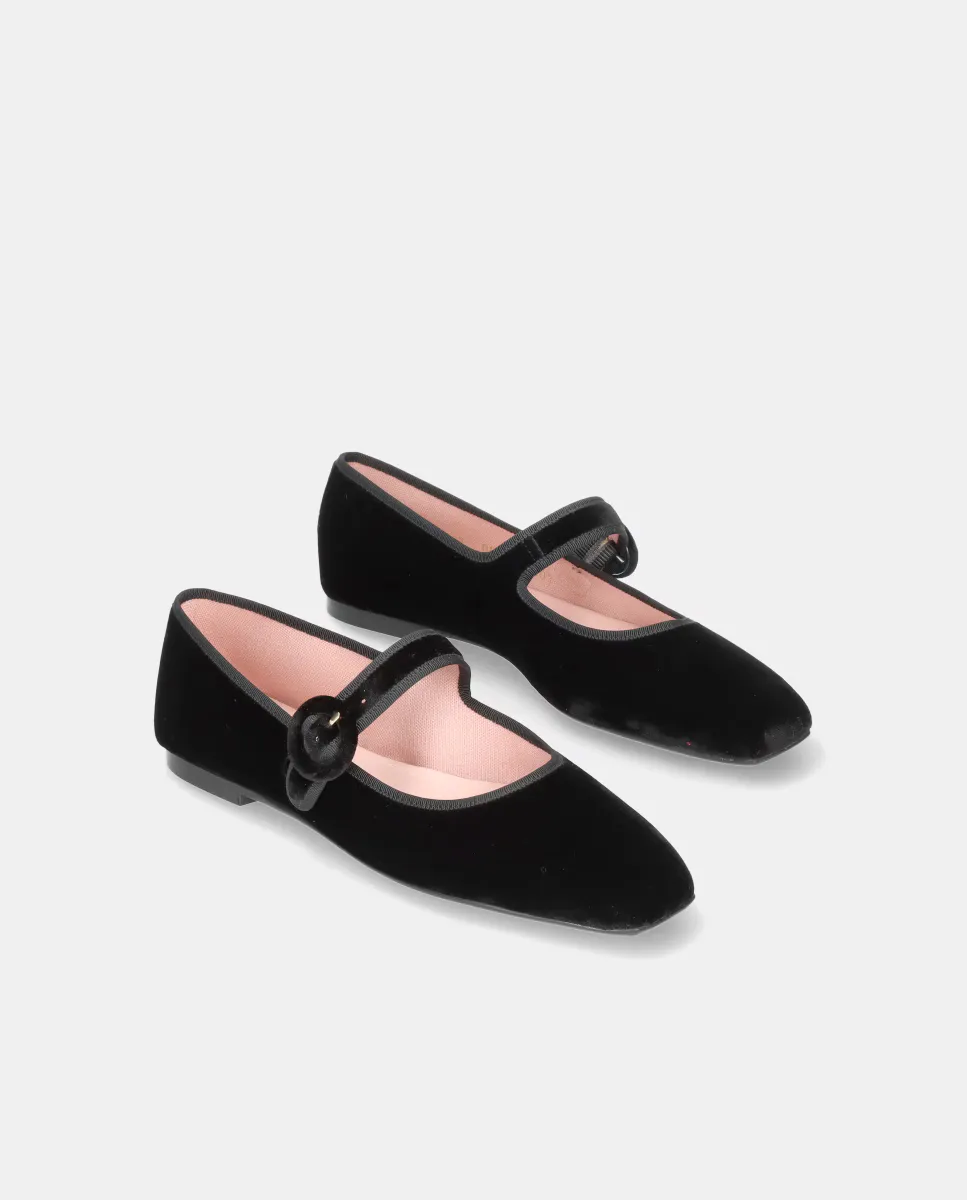 Женские бархатные балетки Camille Pretty Ballerinas, черный — фото 2