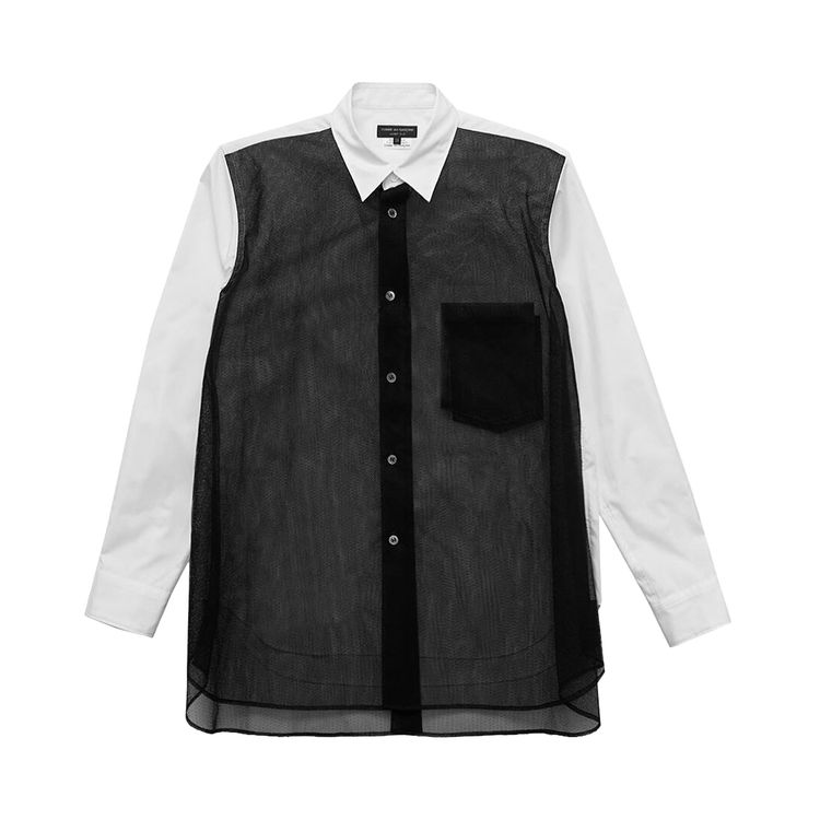 

Рубашка Comme des Garçons Homme Plus Tulle Layered Shirt 'White', белый