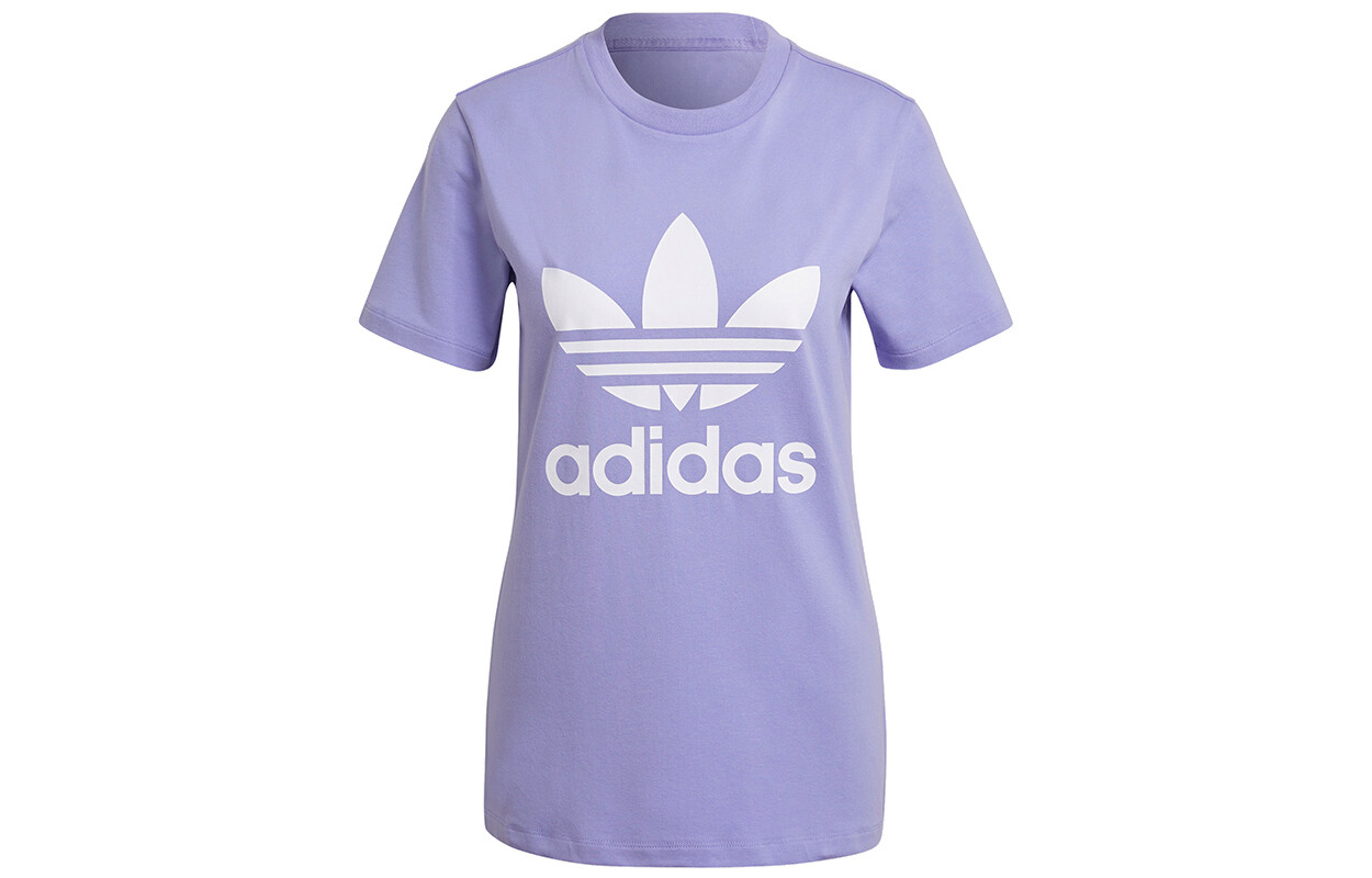 

Футболка с трилистником женская фиолетовая Adidas Originals