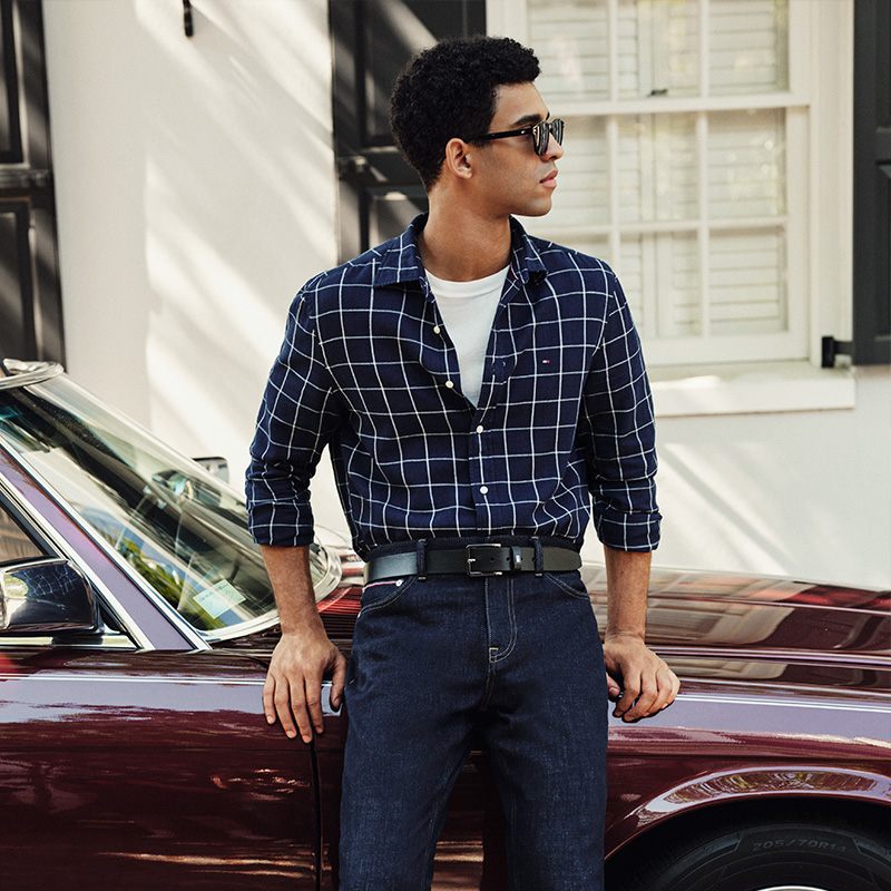 Джинсы мужские denim blue 1aq Tommy Hilfiger, синий — фото 4