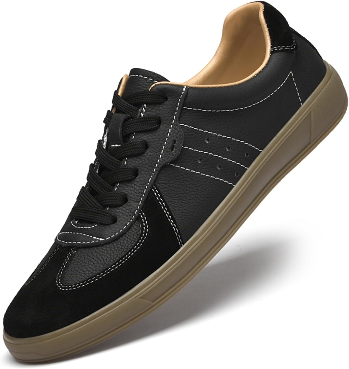 

Мужские модные кроссовки Abborora из кожи, ретро, повседневные, дышащие и удобные мужские кроссовки, черный