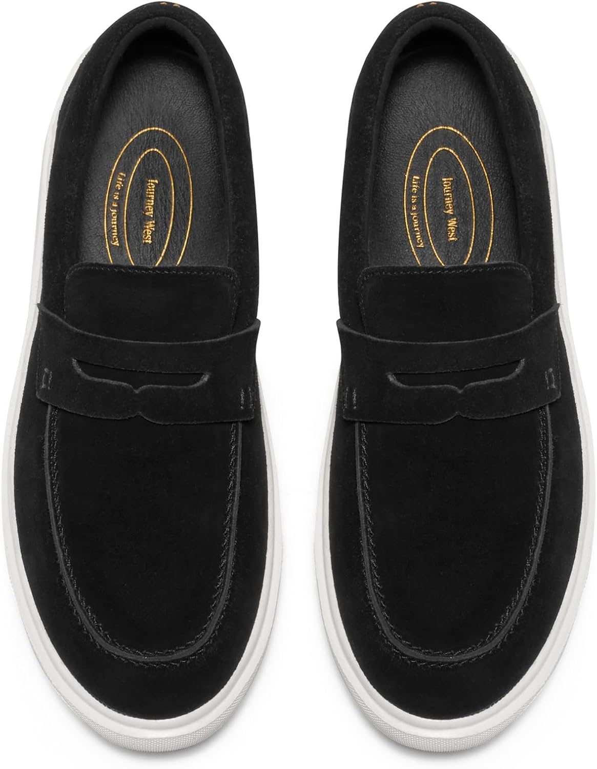 

Мужские замшевые слипоны Journey West с пенни-лоферами, черный