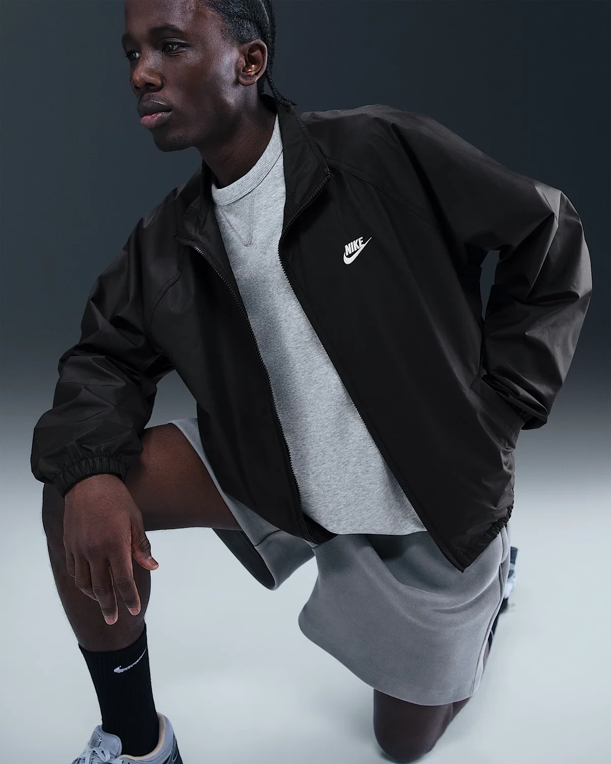 Мужская куртка Roscoe Full-Zip Nike Sportswear Club, Black/White — фото 3