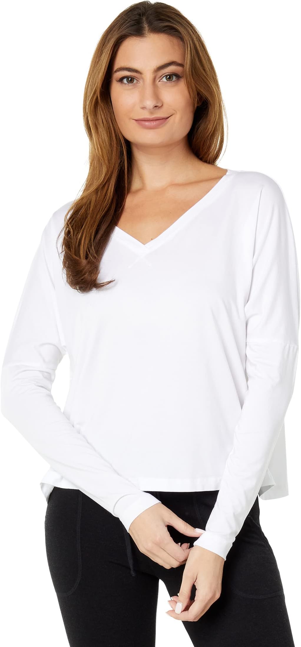 

Футболка Hard Tail Long Sleeve Boxy V Tee, белый