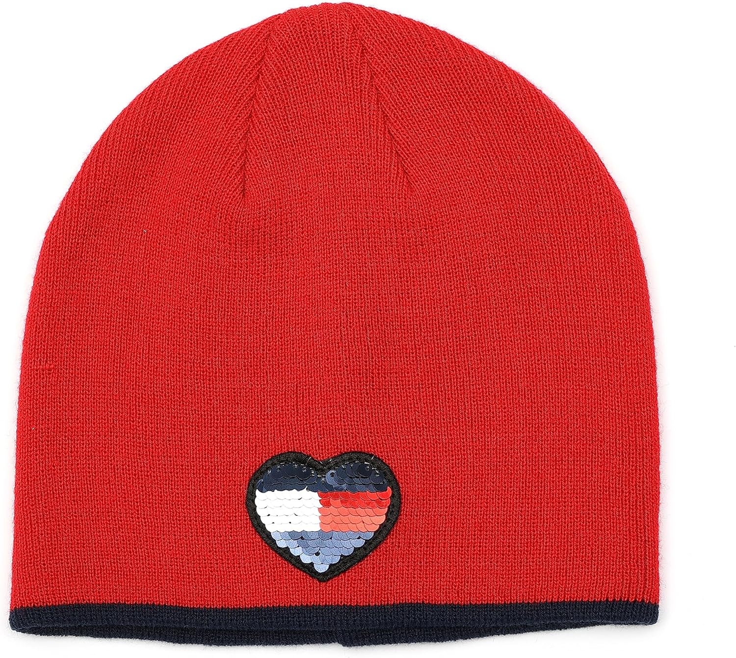 Комплект из шапки и перчаток Tommy Hilfiger для девочек с пайетками в форме сердца, Primary Red/Navy Blazer — фото 2