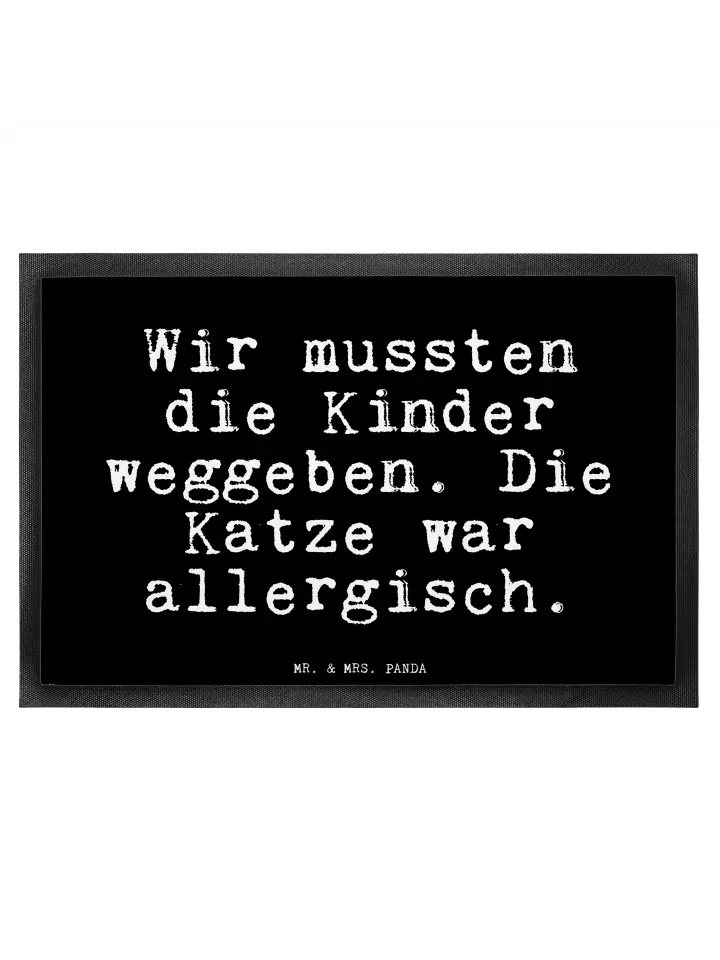 

Коврик для ног Mr. & Mrs. Panda, черный