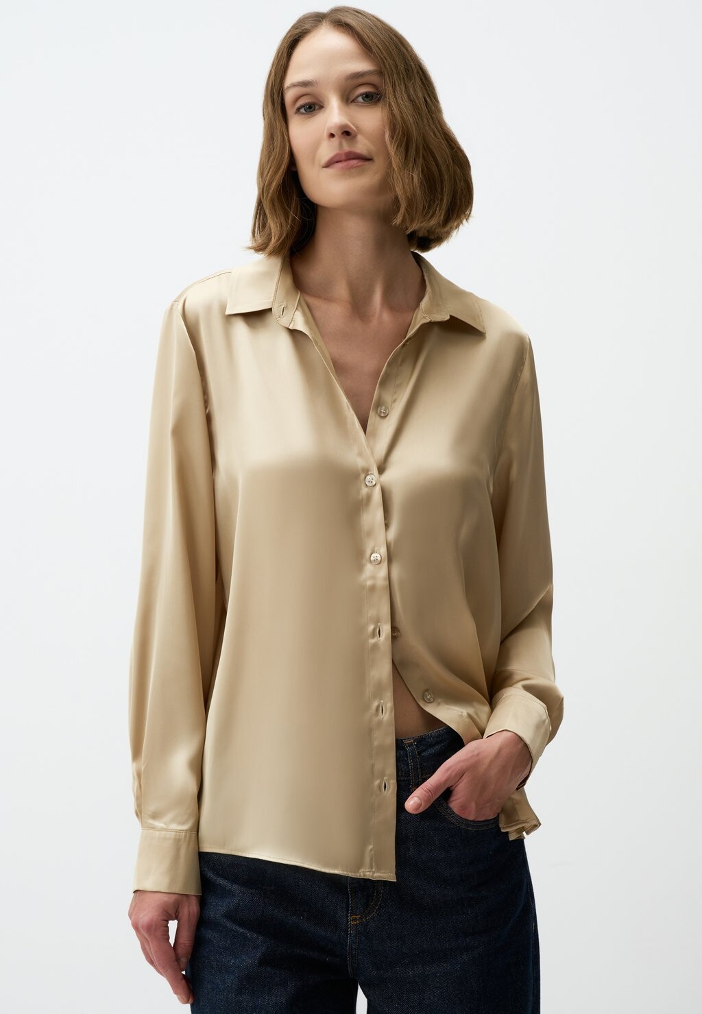 

Блузка на пуговицах DRAPED Jimmy Key, серый