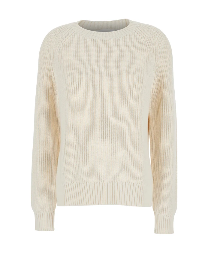 

Белый вязаный свитер с круглым вырезом P.A.R.O.S.H., бежевый